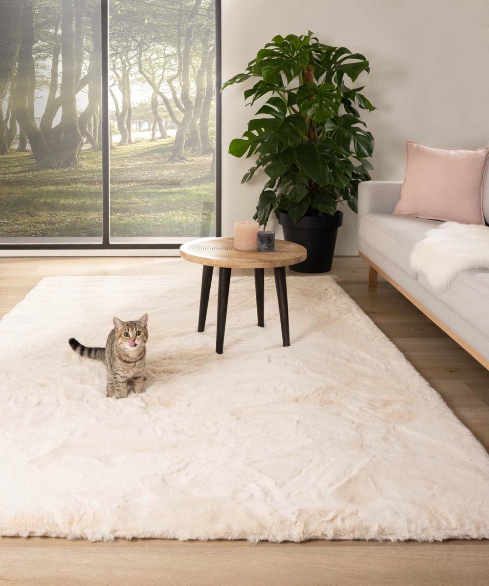 Fluffy vloerkleed - Comfy plus crème 160x230