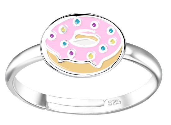 Joy|S - Zilveren donut ring - verstelbaar - voor kinderen