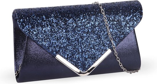 Vrouwen Clutch Bag Sparkly Avond Handtas, Glitter Envelop Clutch Bag met Ketting Schoudertas Pailletten Avond Envelop Tas Bruiloft Bruids Prom Party Handtas Clutch Purse