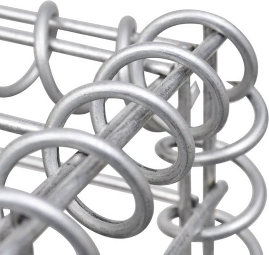 Jardinière en gabion The Living Store 260x40x120 cm - Argent - Fils d'acier - Grillage 10x5 cm - Fil 3,5 mm - Haute capacité de charge