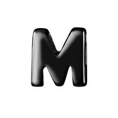 Zilveren hanger blackplated alfabet - m