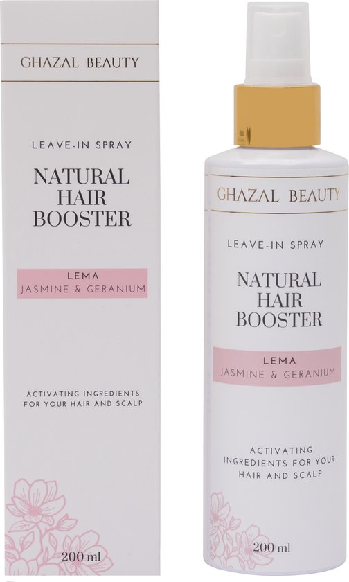 Ghazal Beauty Natural Hair Booster - Natuurlijke Haarverzorging - Leave in Spray - Natuurlijke Droogshampoo - Jasmine & Geranium