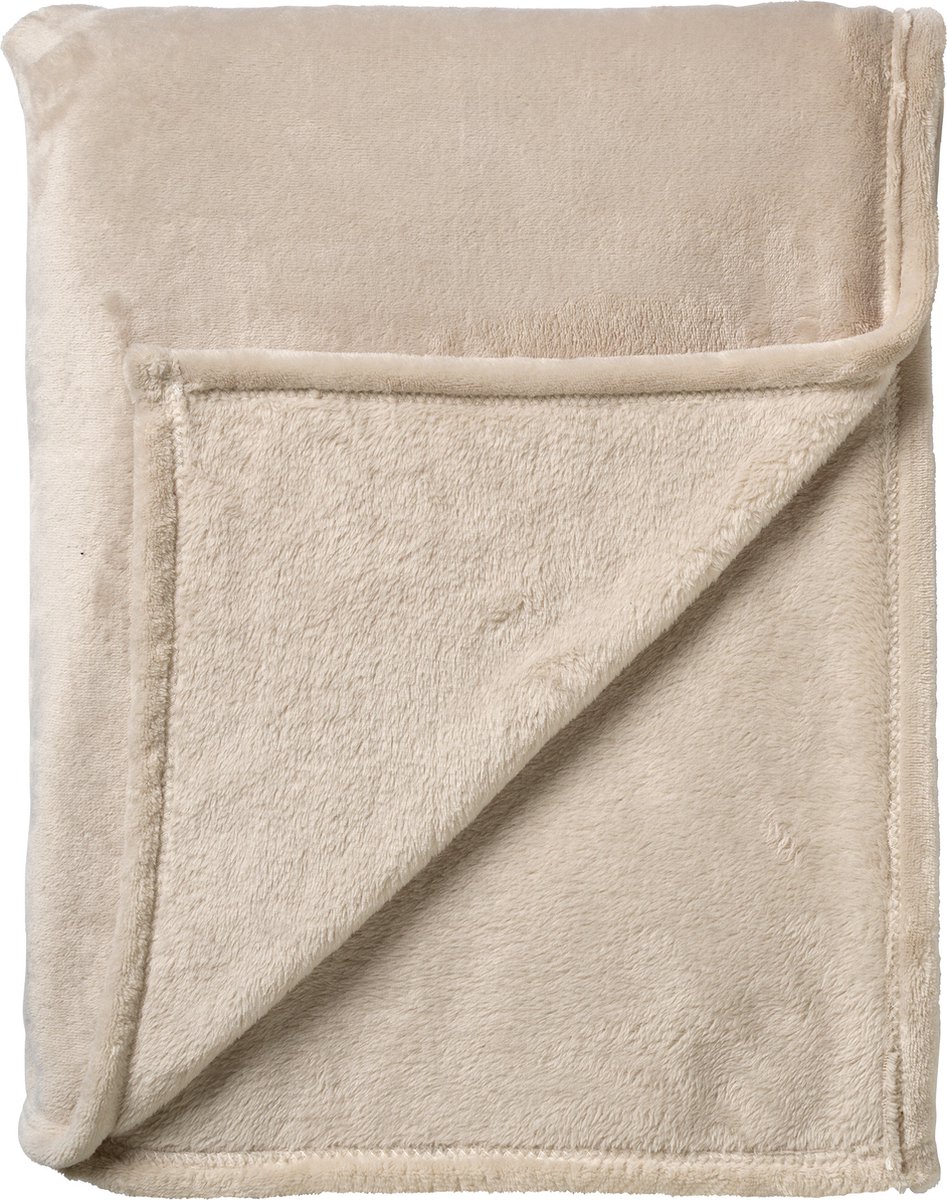 Dutch Decor - MARLEY - Plaid 150x200 cm - zachte fleece deken - extra dik - Pumice Stone - beige