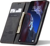 Xiaomi Poco F5 Pro Case - Book Case Cuir Slimline Zwart