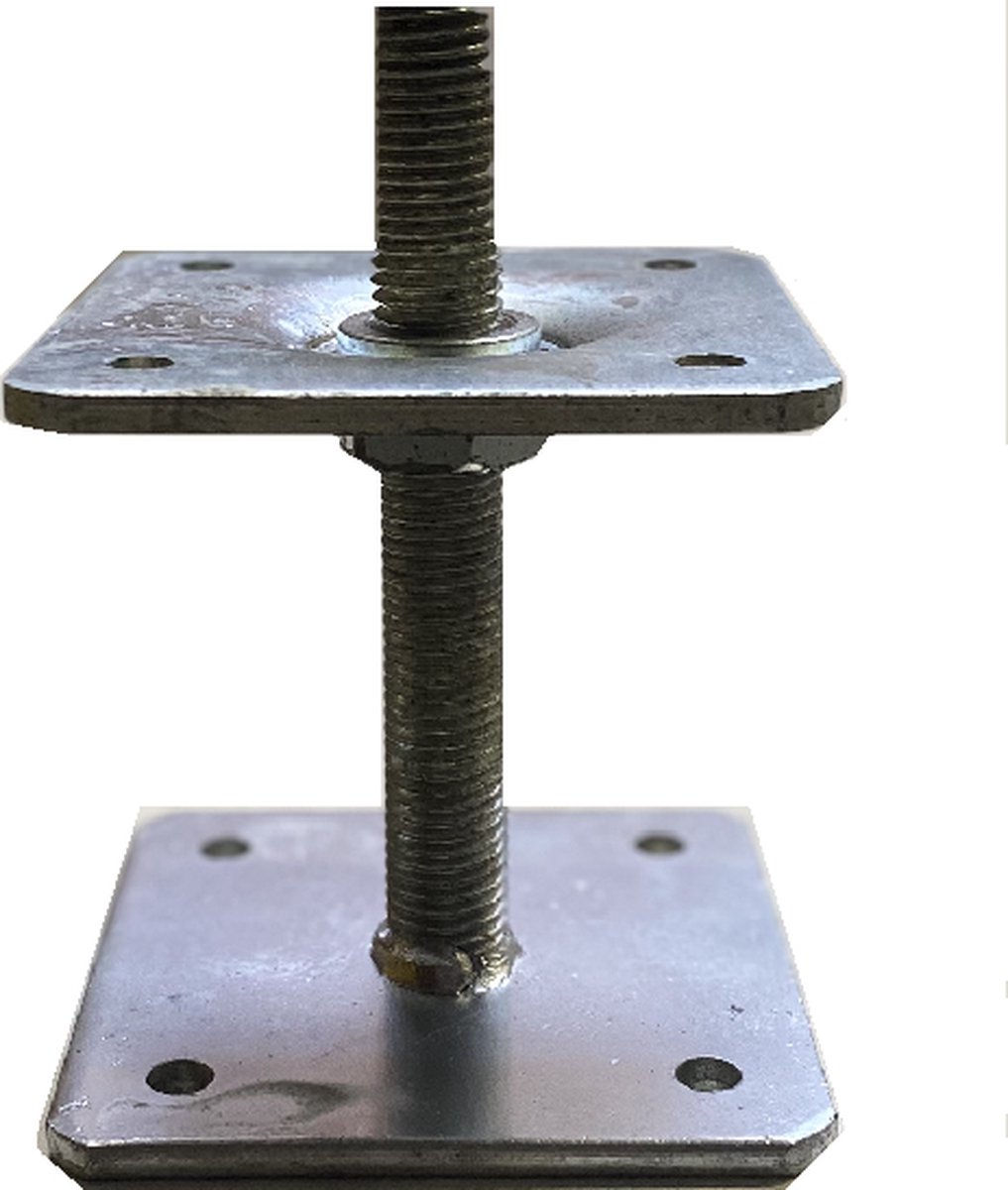 verstelbare vloerpaalhouder, verzinkt, 110x110x6 mm