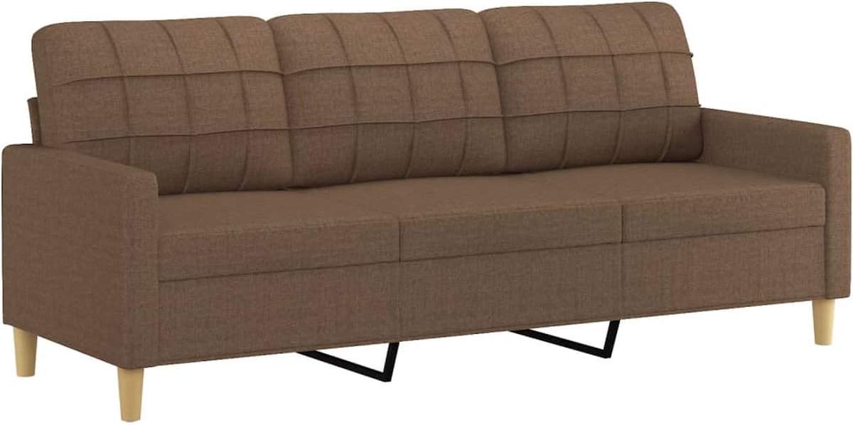 vidaXL Driezitsbank - 180 - cm - stof - bruin