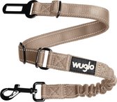 30-95 cm Wuglo hondengordel - Auto harnas voor honden met sterk elastiek - Duurzame & veilige veiligheidsgordel hond met clip - Universeel autoharnas voor honden (beige)
