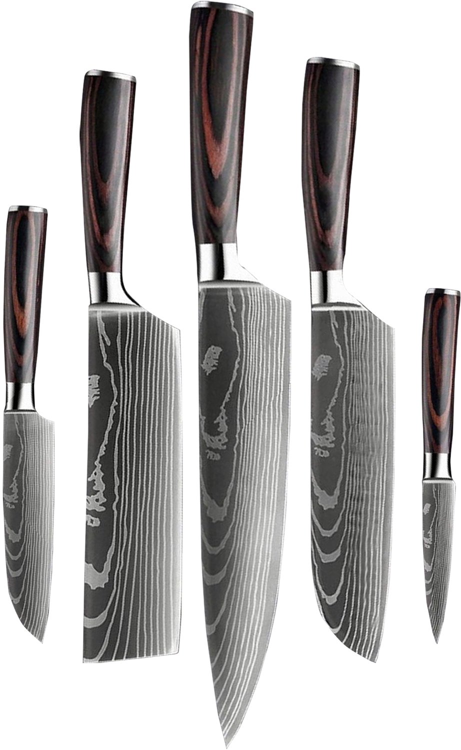Bol.com Shinrai Knives - Messenset - 5 delig - Koksmes - Japans Design - Mes - Damascus Print - Met Luxe geschenkdoos - Keukenme... aanbieding