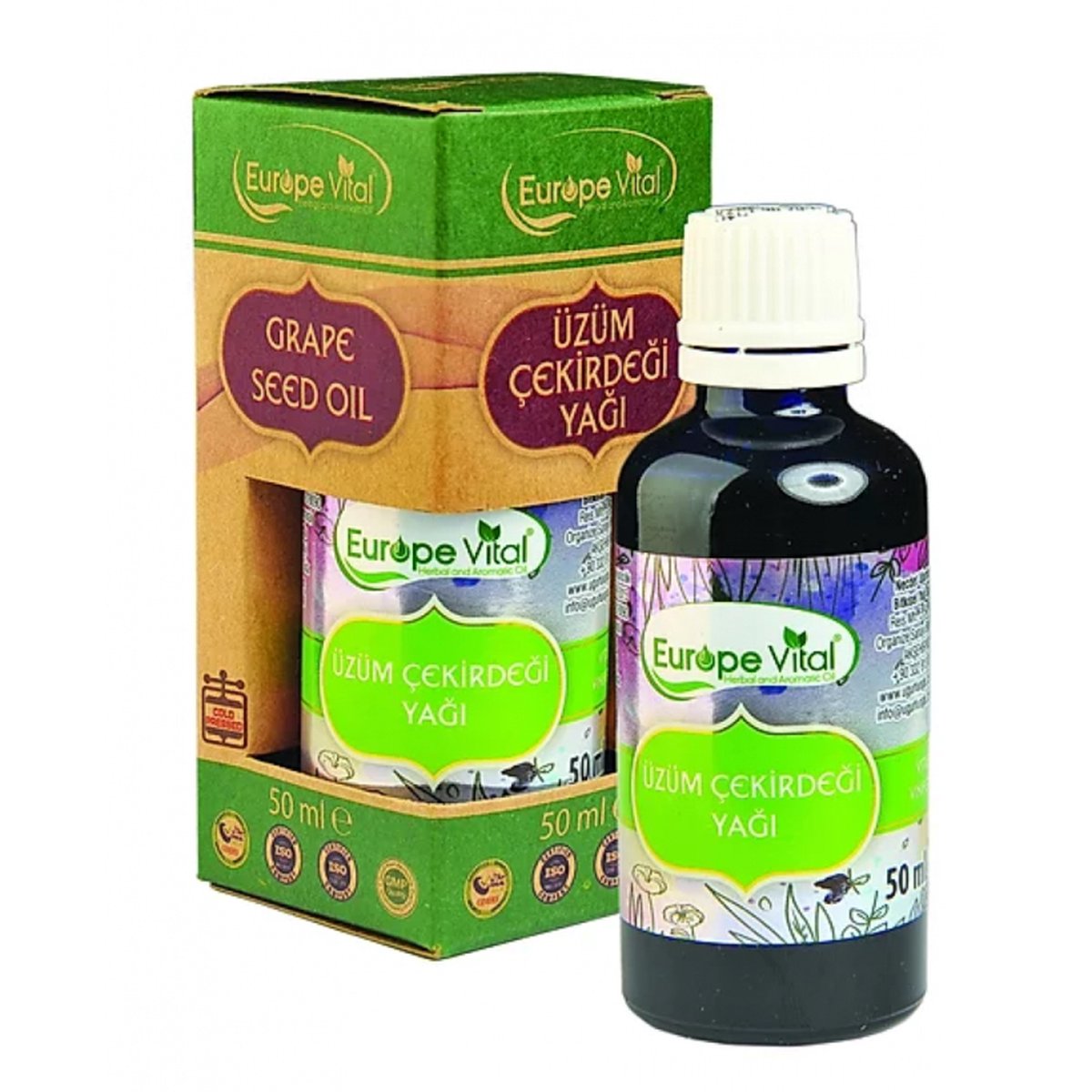 Druivenpitolie - 50ml - Grape Seed oil - Üzüm Çekirdeği Yağı - L'huile de pépins de raisin