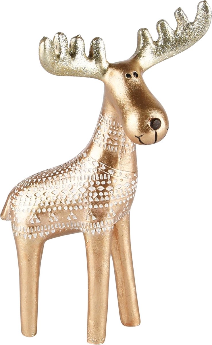 Dekoratief | Rendier staand, goud, resina, 10x6x17cm | A235150