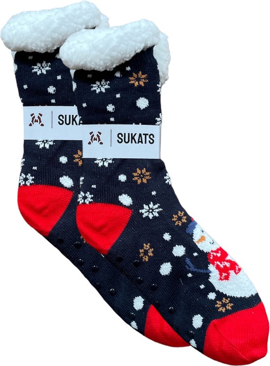 Sukats® Huissokken - Homesocks - Maat 37-44 - One-Size - Anti-Slip - Fluffy - Heren Huissokken - Kerst - Kerstsokken - Slofsokken - Variant 6