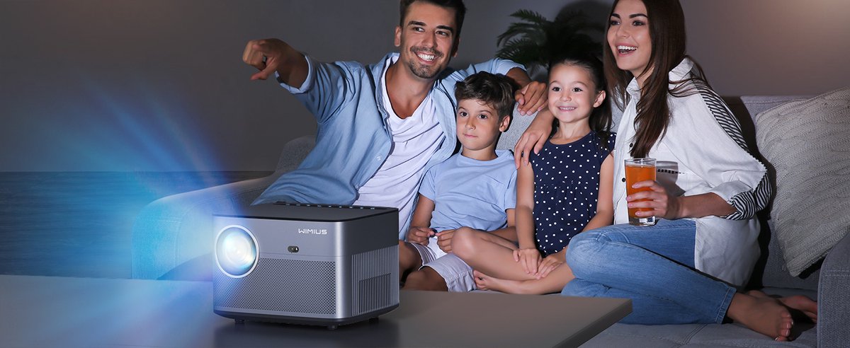 Wimius P64 Projector: Native 1080P Full HD, 500 ANSI Lumen, 15000 Uur  Levensduur, 4K