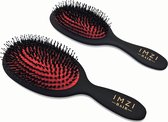 IMZI Hair DUO PACK - Brosse Spa Noir Mat Grande et Petite - Anti-Enchevêtrement - Prévient la Perte et la Casse des Cheveux - Brillance Extra
