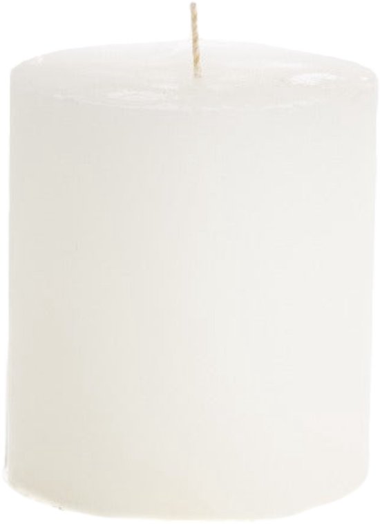 Rustik Lys - Rustieke stompkaars 'Cylinder' (White, Ø 10cm, 70 branduren)