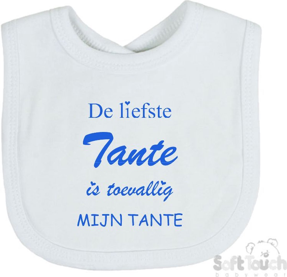 Goedkoopste Soft Touch Slabber De liefste tante is toevallig mijn tante Unisex Katoen Wit/blauw Maat 33x22 Cm