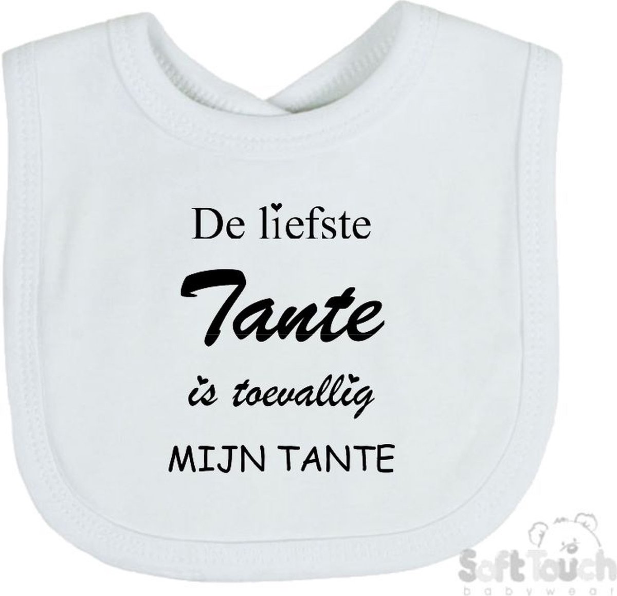 Goedkoopste Soft Touch Slabber De liefste tante is toevallig mijn tante Unisex Katoen Wit/zwart Maat 33x22 Cm