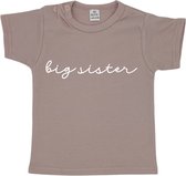 Baby t-shirt korte mouw - big sister - Roze - Maat 92 - Zwanger - Geboorte - Big sister - Aankondiging - Zwangerschapsaankondiging - Peuter - Dreumes