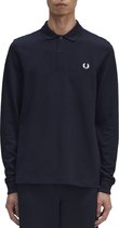 Fred Perry - Longsleeve Polo Donkerblauw - Modern-fit - Heren Poloshirt Maat XXL