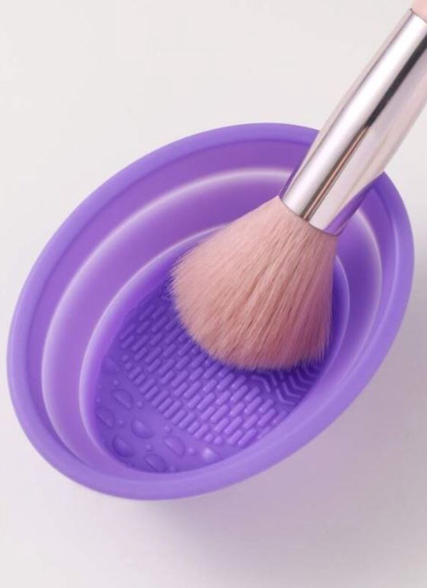 Goedkoopste Reinigingspad Voor Make-up Borstels - Bakje - Schaaltje - Schoonmaken - Reinigen - Make Up - Borstel - Cleaning - Washing - Brushes - Uitvouwbaar - Paars