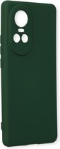 Siliconen Back Cover met zachte microvezelvoering - Geschikt voor OPPO Reno 10 & OPPO Reno 10 Pro - Groen