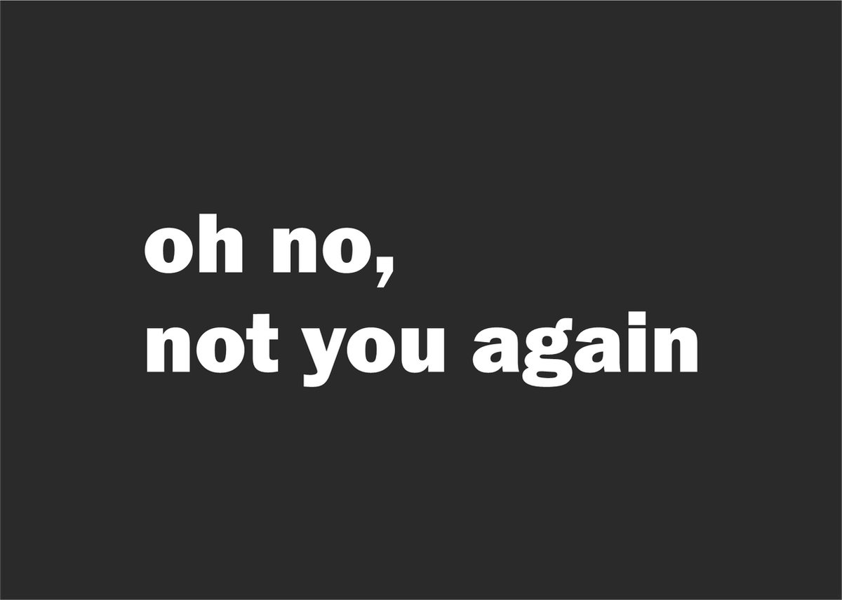 Deurmat Oh no, not you again - Zwart - 60 x 40 cm - Deurmat Binnen - Droogloopmat - Deurmat met Tekst - Schoonloopmat - Grappige Deurmat