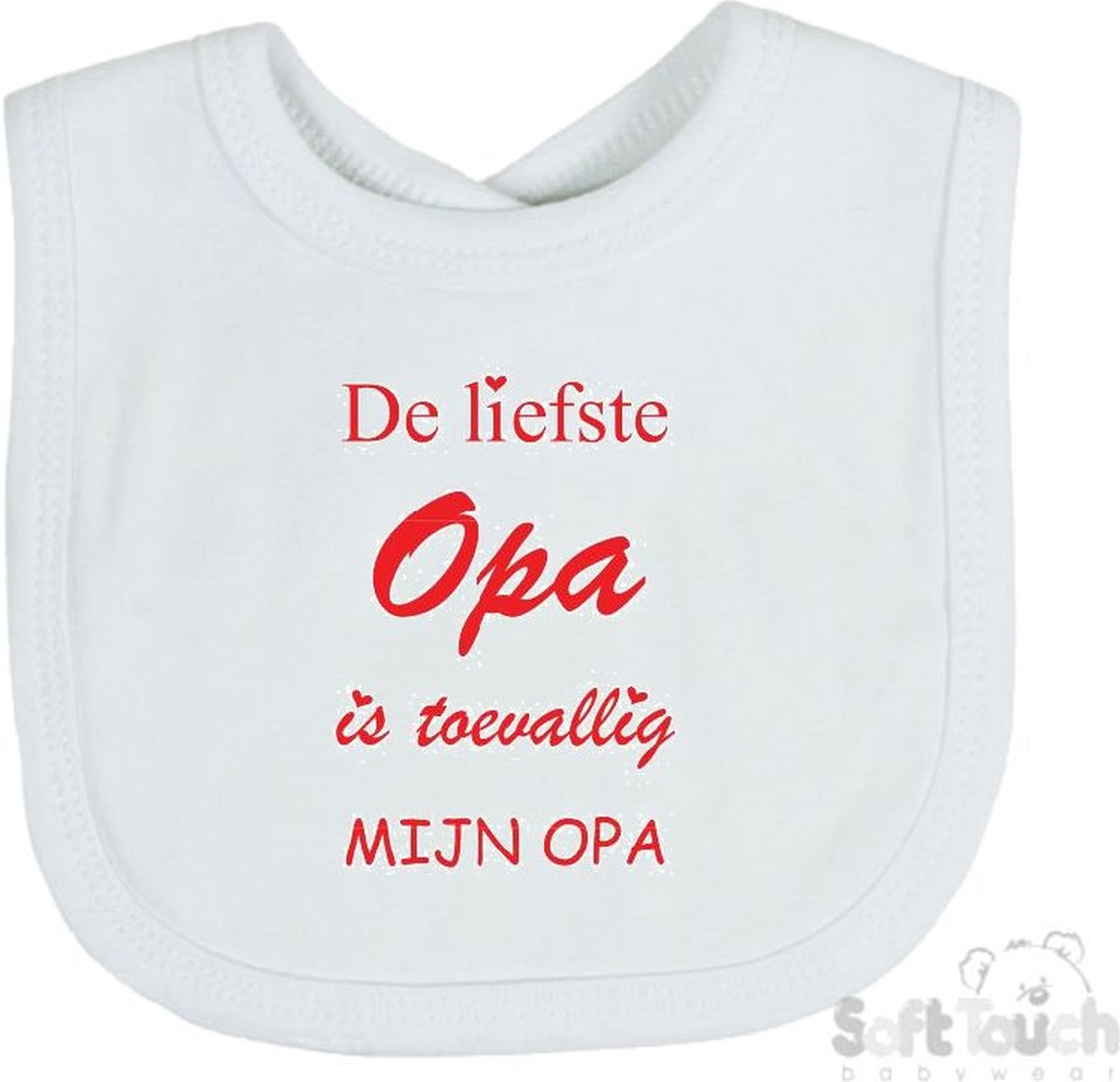 Goedkoopste Soft Touch Slabber De liefste opa is toevallig mijn opa Unisex Katoen Wit/rood Maat 33x22 Cm