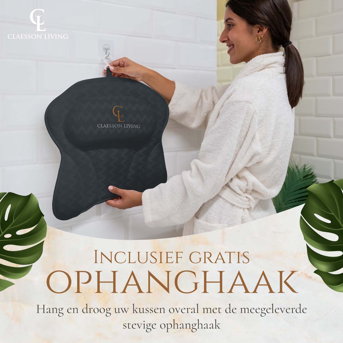 Badkussen Voor Het Hele Lichaam  126x41cm  Claessonliving Badkussens Met Hoofdsteun Met 12 Zuignappen Ondersteunt Hoofd Nek Rug En Benen Inbegrepen Badmatras Reistas En 1 Ophanghaak Wit