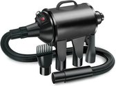 Dokx - Professionele Hondenfohn - Waterblazer voor Honden - Hondenfohn met 4 Opzetstukken - 2800W Verstelbaar Vermogen - Zwart