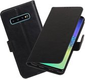 Motief Bookstyle Hoesje voor Samsung Galaxy S10 Plus Zwart