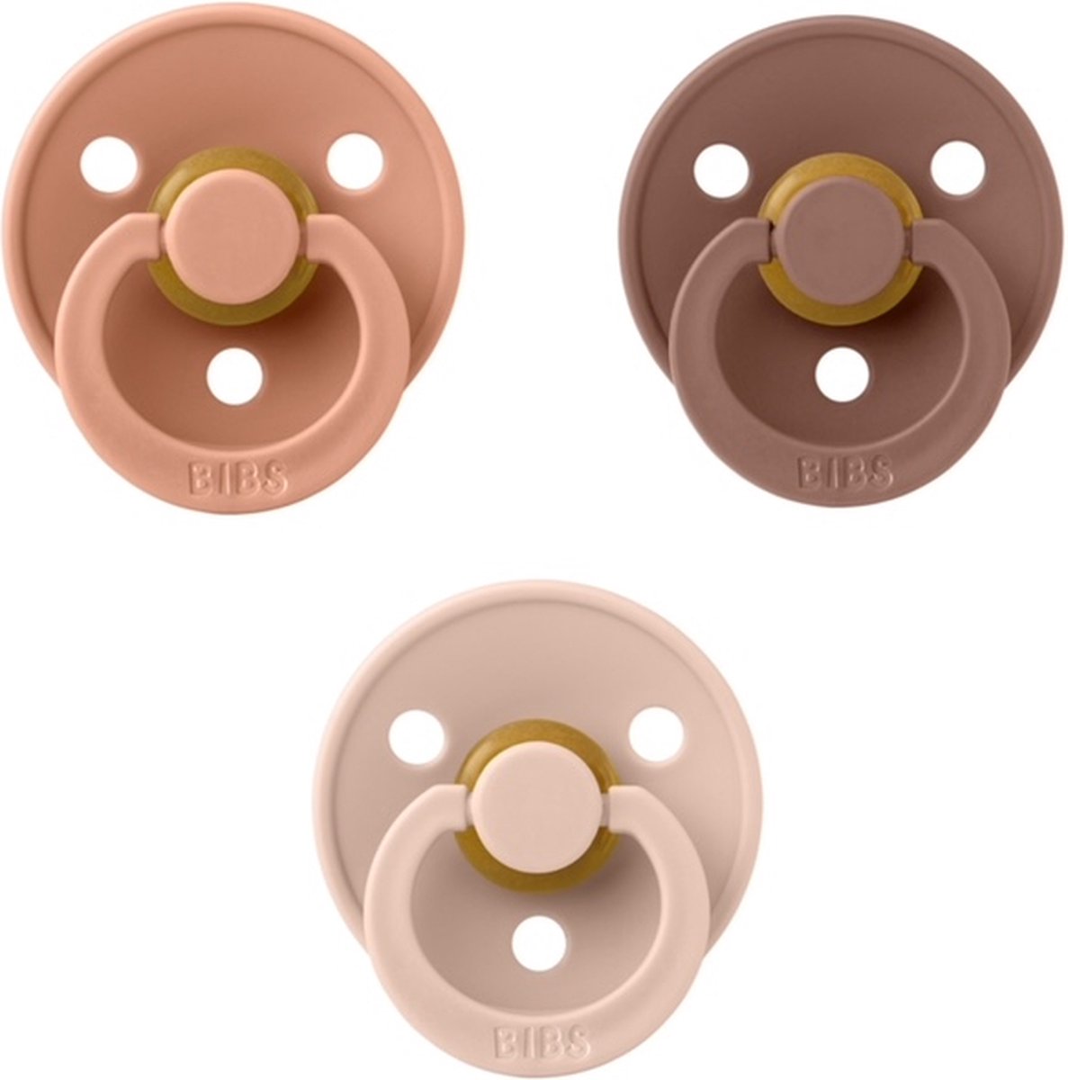Goedkoopste Bibs fopspenen 0-6 maand set 3 stuks Peach,Blush en Woodchuck Maat 1