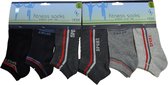 Jongens enkelkousen fitness fantasie sport - 6 paar gekleurde sneaker sokken - maat 35/38