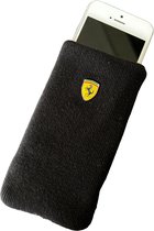 Scuderia Ferrari - Pochette - Pochette - Chaussette - Insert cover - Convient pour iPhone 3/4 - 5/5s/5c/SE 2016 - 7/8/SE 2020 - SE 2022 - Zwart Avec Emblème Ferrari - Taille d'écran de 3,5" ( 8,9 cm) à 4,7 pouces (11,95 cm)