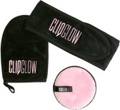 CLIQGLOW - Headband + Washcloth + Makeup Remover Pad - Wasbaar - Super Soft Fabric - Spa Day - Klittenband - 100% Microvezel - Black