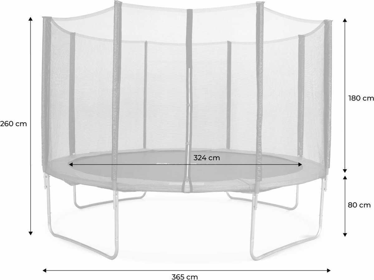 sweeek - Trampoline ø370cm - saturnus met zijn veiligheidsnet - tuintrampoline 370 cm 3m - kwaliteit pro - eu-normen — afbeelding 9
