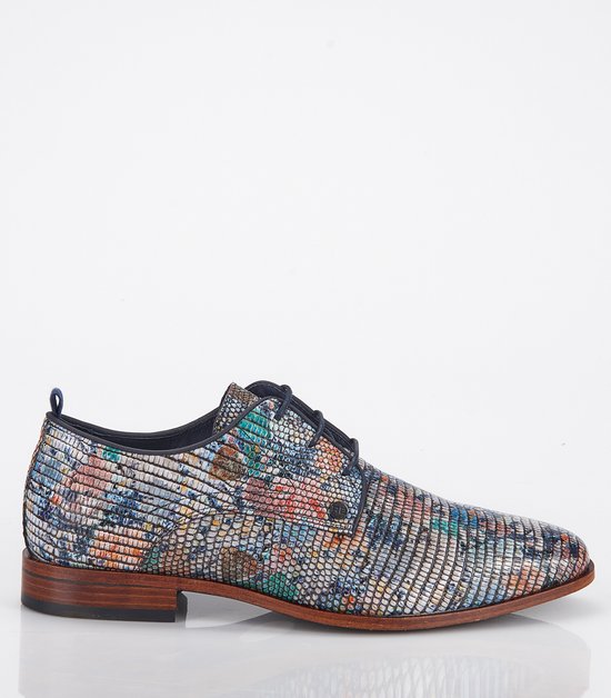 Rehab Fred Lizard Leave heren nette schoen Blauw multi Maat 41