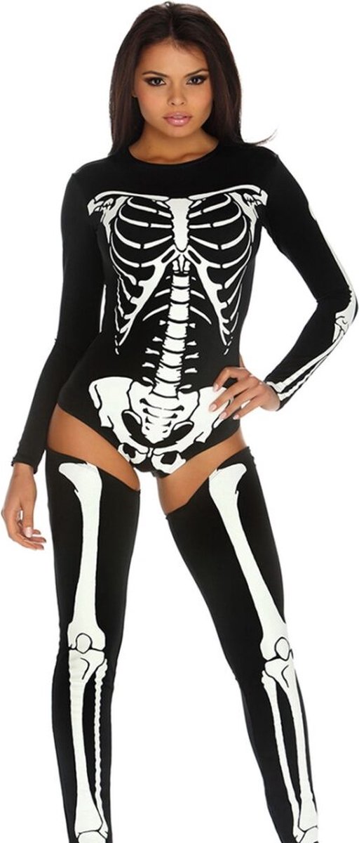 Goedkoopste Forplay Bad to the Bone - Sexy Skelet Kostuum - L/XL black M/L
