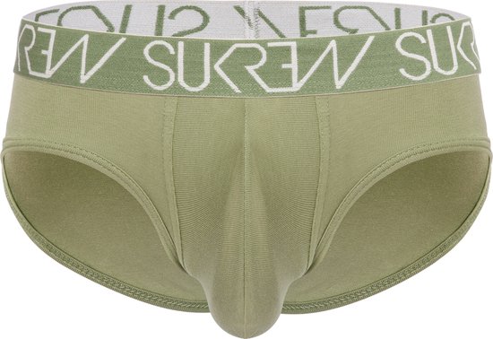 Sukrew Apex Slip Khaki - Maat L - Herenondergoed - Mannen Slip - Grote pouch