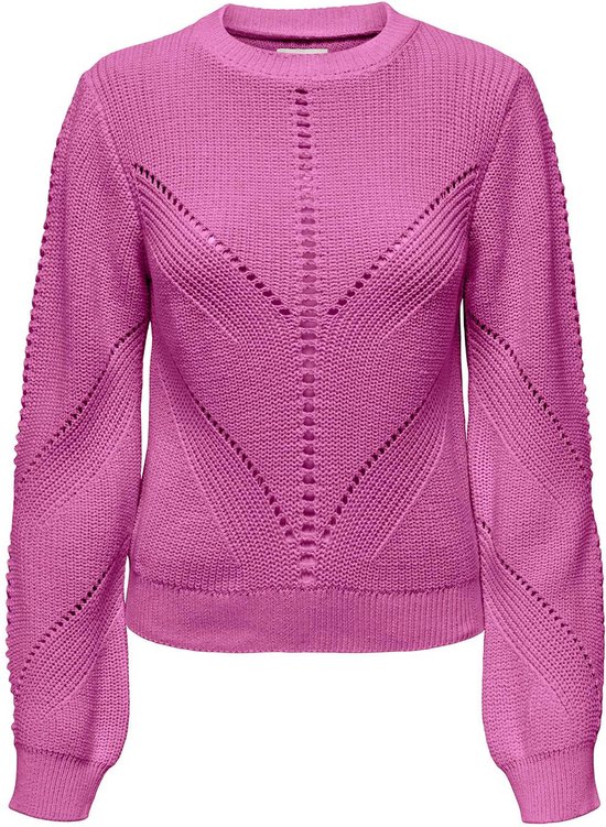 Only Pull Onlella Life Ls O-cou Cc Knt 15294635 Fuchsia Violet Taille Femme - XS