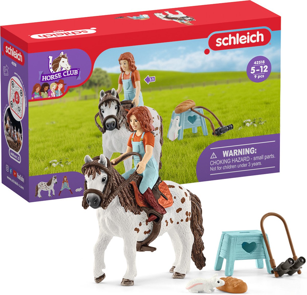 schleich HORSE CLUB - Mia & Spotty - Speelfigurenset - Kinderspeelgoed voor Jongens en Meisjes - 9 Onderdelen — afbeelding 9
