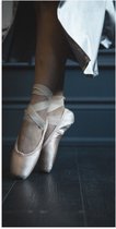 Poster (Mat) - Ballerina aan het Dansen op Spitzen - 50x100 cm Foto op Posterpapier met een Matte look