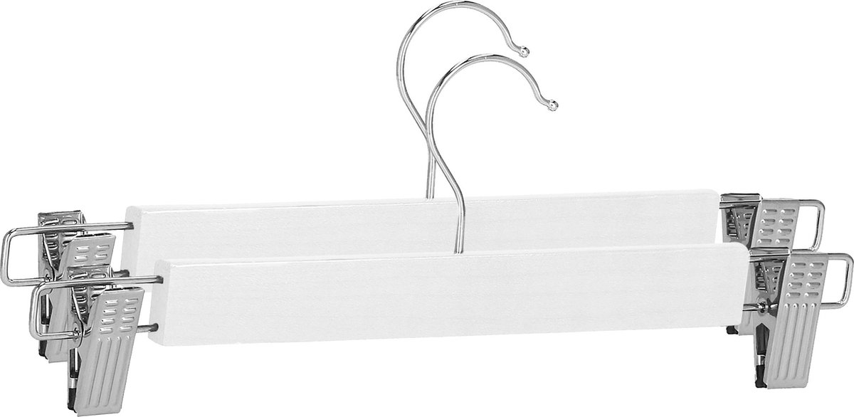 Springos Kledinghangers met Klemmen - 2 Stuks - Draaibaar - Luxe - Inclusief Knijpers - Wit