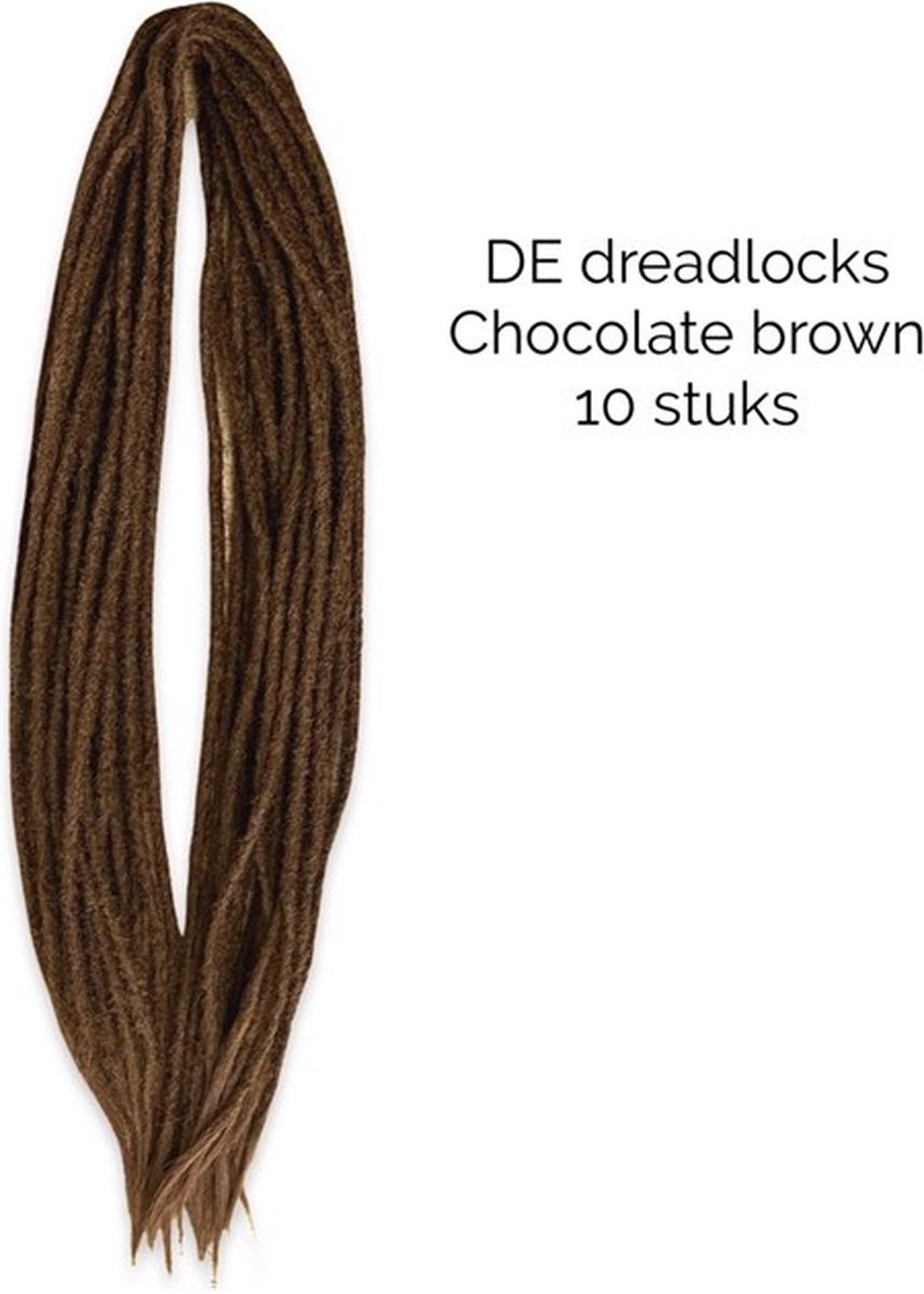 DE dreadlocks Chocolate brown 10 stuks - Dreadlocks DE Curly ends 1B to darkbrown 10 stuks - Gehaakte dreadlocks - Dreadlocks double ended - Dreadlock extensions - Hair extensions - Dreadlock beads - Dreadlocks donkerbruin