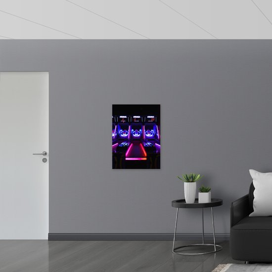 Dibond - Ballengooien Spel in Arcade Hal - 60x80 cm Foto op Aluminium (Wanddecoratie van metaal)
