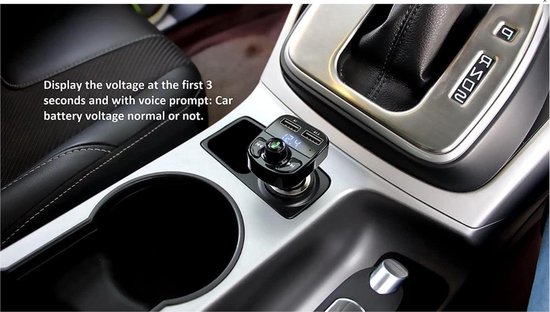 Transmetteur FM Bluetooth pour voiture, émetteur FM Adaptateur radio Kit de  voiture mains libres sans fil avec écran de 1,77 pouce, noir