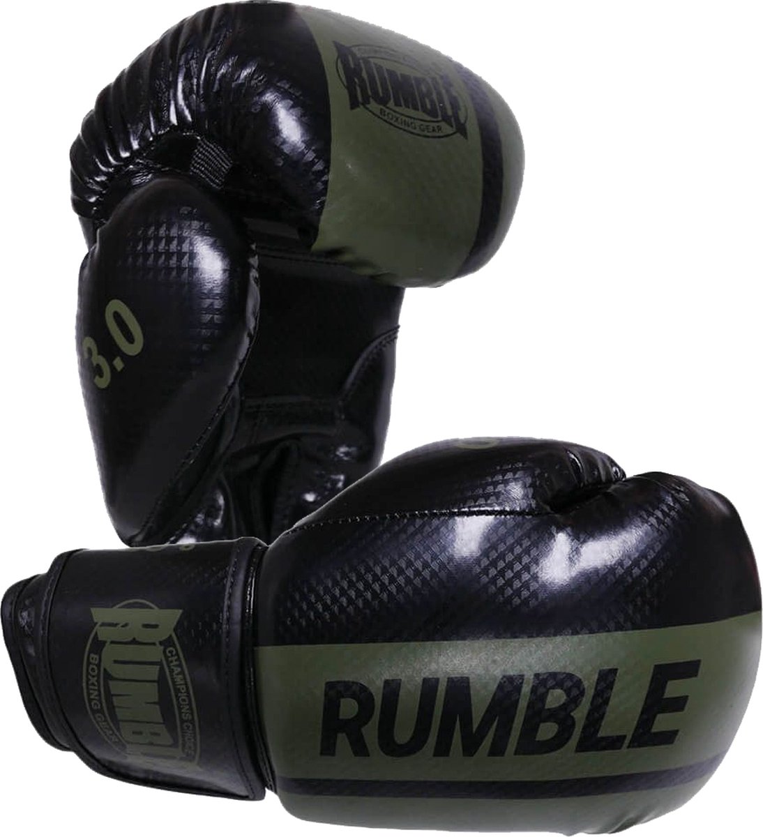 Bokshandschoenen Rumble Ready 3.0 PU Zwart/Army 10 Oz