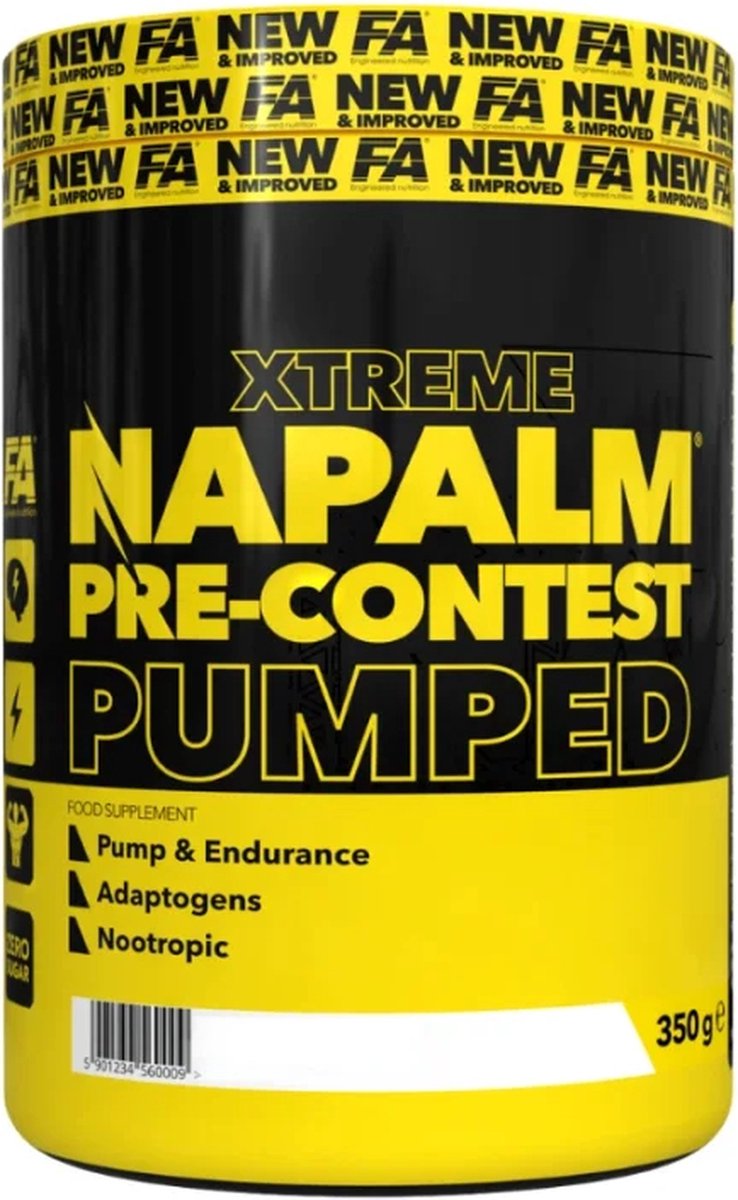 FA Xtreme Napalm - Pre-contest pumped - Pre workout - Muscle pump - Mango en Citroen- 350g - 40 porties