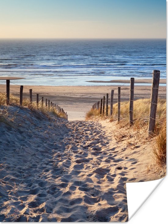 Affiche Plage - Mer - Pays- Nederland - Dunes - Soleil - 30x40 cm