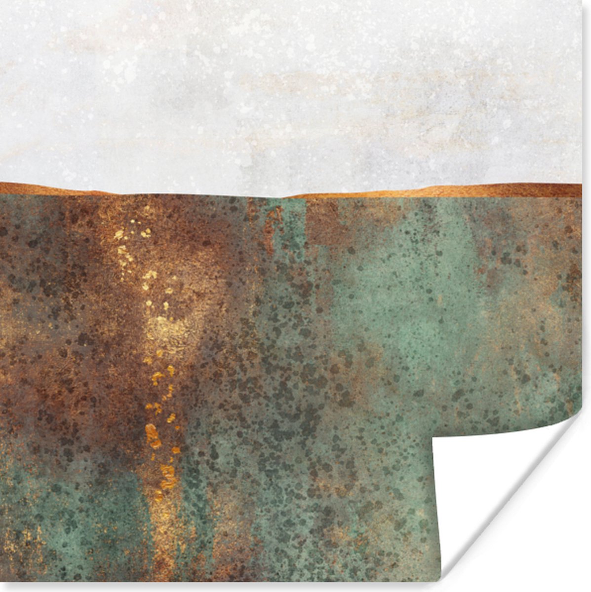 Poster Abstract - Luxe - Goud - 75x75 cm
