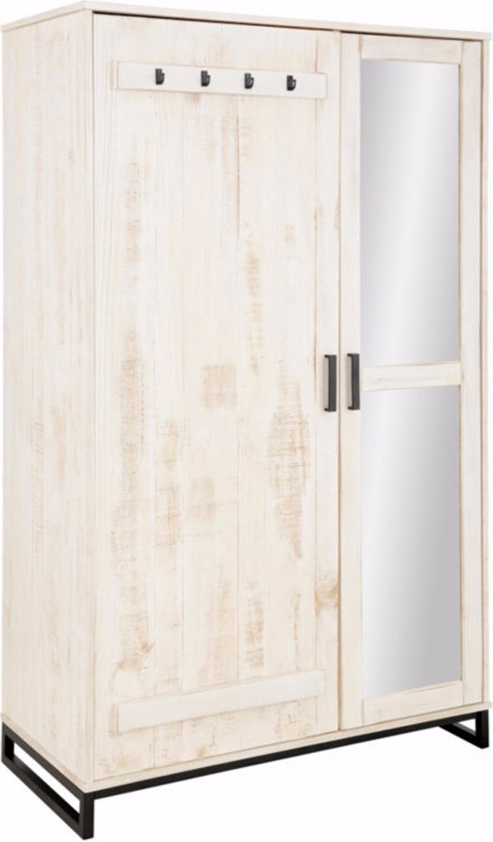 Notio Living Santo-Kleerkast - 2-Deurs - Wit/Zwart