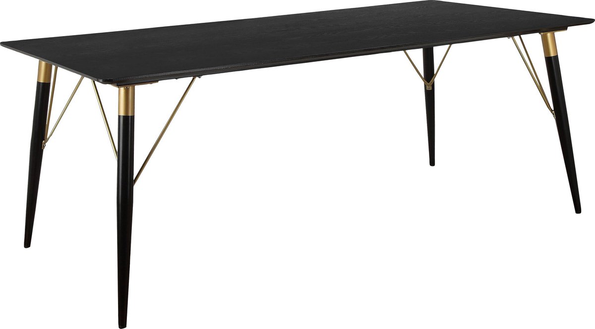 Notio Living Amagi-Eettafel - 6-zits - Zwart/Goud